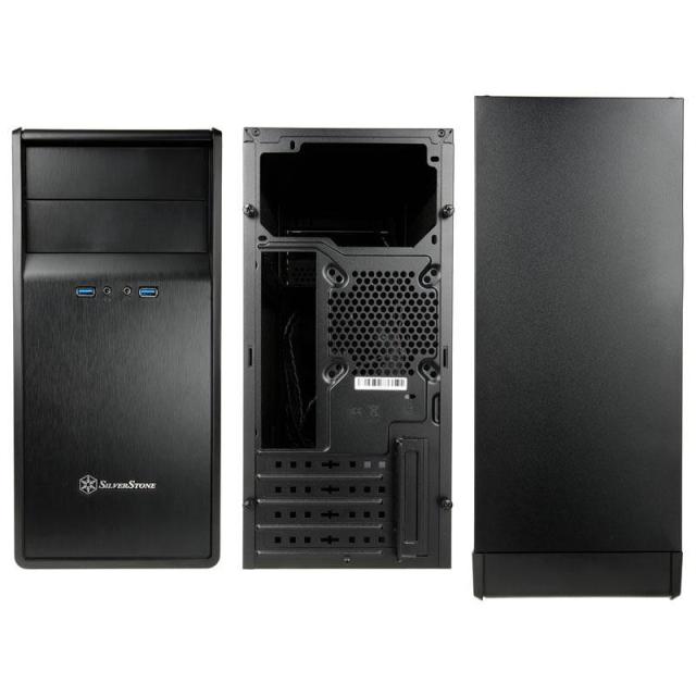 Кутия за компютър Silverston SST-PS09B Precision,  2 x USB 3.0, 1 x Mic Jack, 1 x Headphone Jack, MicroATX