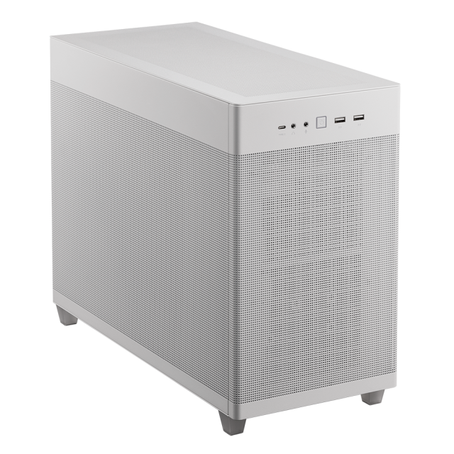 Кутия ASUS PRIME AP201 Mesh, 2 x USB 3.2 Gen1, 1 x USB 3.2 Gen2 Type-C, 1 x Headphone ,1 x MicrophoneMicro, Micro-ATX, Mini-ITX, Бяло