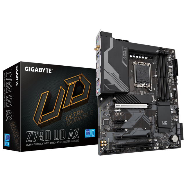 Дънна платка GIGABYTE Z790 UD AX LGA 1700 DDR5, PCIe 5.0, HDMI, DisplayPort, USB Type-C, ATX