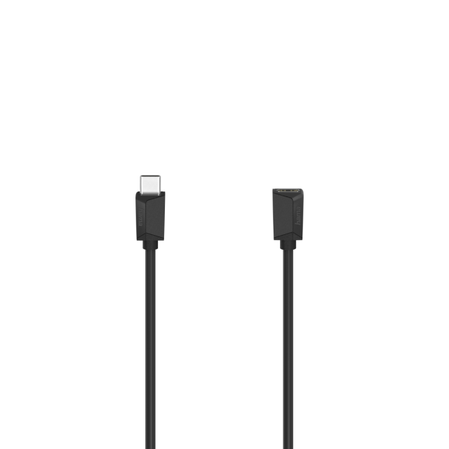 Кабел HAMA, Full-Featured, USB-C женско - USB-C мъжко, 0.5 м, USB 3.2 Gen1, 5 Gbit/s, Черен