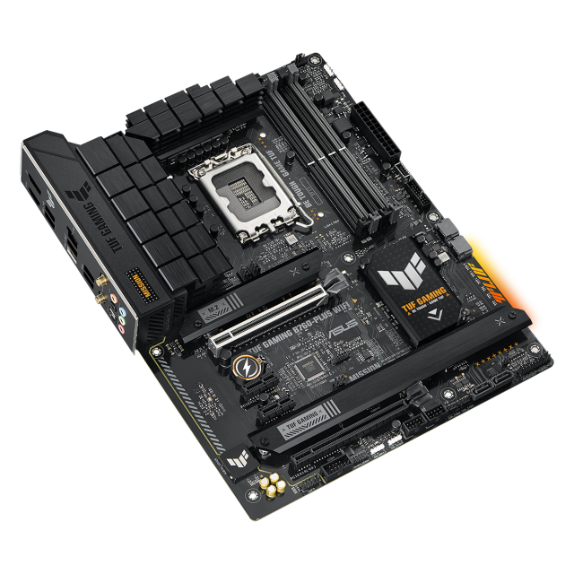 Дънна платка ASUS TUF Gaming B760-Plus, B760, LGA1700, 4xDDR5, PCI-E 5.0, (DP&HDMI), 4x SATA 6Gb/s, 3x M.2, 1x USB 3.2 Gen 2x2 Type-C, Wi-Fi 6, Bluetooth v5.2, Aura Sync RGB, ATX