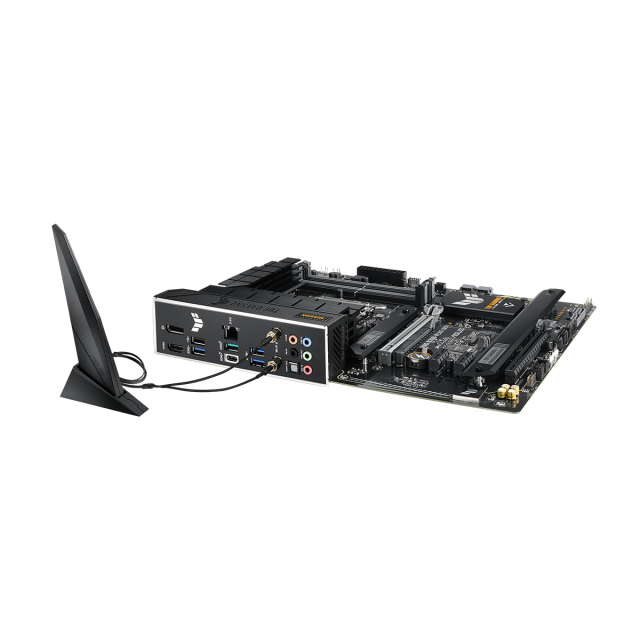 Дънна платка ASUS TUF Gaming B760-Plus, B760, LGA1700, 4xDDR5, PCI-E 5.0, (DP&HDMI), 4x SATA 6Gb/s, 3x M.2, 1x USB 3.2 Gen 2x2 Type-C, Wi-Fi 6, Bluetooth v5.2, Aura Sync RGB, ATX