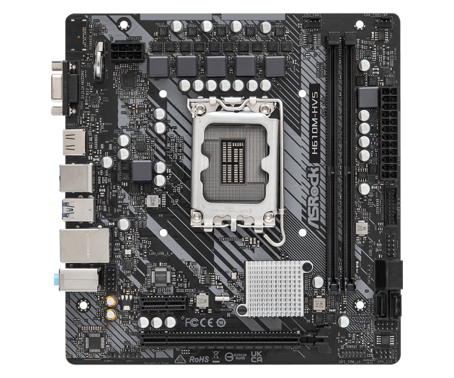 Дънна платка ASRock H610M-HVS, LGA1700, 2xDDR4, VGA, HDMI, mATX