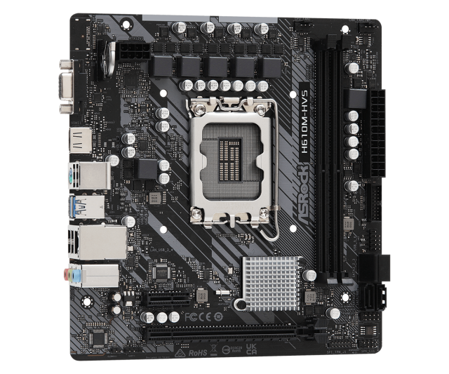 Дънна платка ASRock H610M-HVS, LGA1700, 2xDDR4, VGA, HDMI, mATX