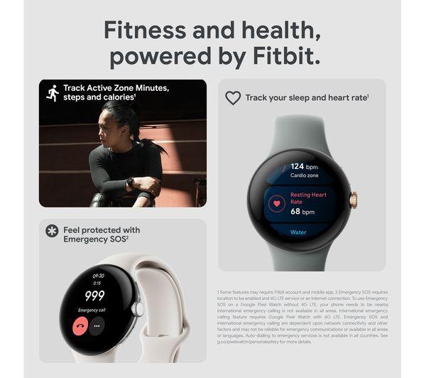 Смарт часовник Google Pixel Watch WiFi с Google Асистент 41mm, 32 GB, Wi-Fi - Matte Black, Obisidian