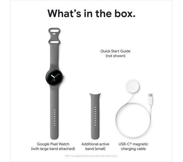 Смарт часовник Google Pixel Watch WiFi с Google Асистент 41mm, 32 GB, Wi-Fi - Matte Black, Obisidian