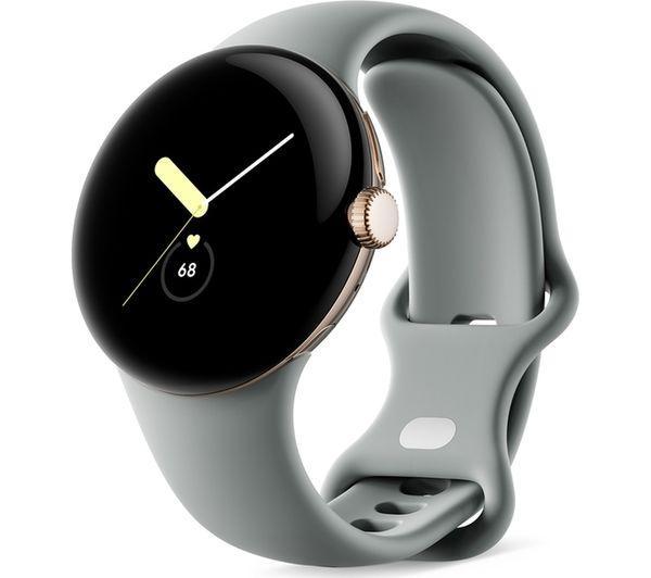 Смарт часовник Google Pixel Watch WiFi с Google Асистент 41mm, 32 GB, Wi-Fi - Silver, Charcoal Strap