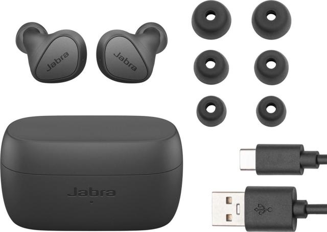 Слушалки Jabra Elite 4, микрофон, Bluetooth 5.2, до 7 часа време на работа, IP57 защита, Сиви