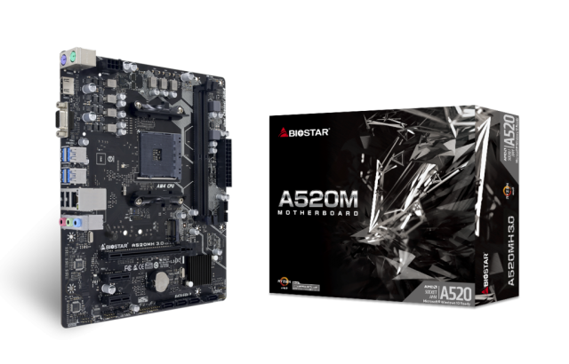 Дънна платка BIOSTAR A520MH 3.0, Socket AM4, 2xDDR4, 4 x SATA3 6.0 Gb/s, 1 x M.2, VGA, HDMI, Micro ATX 