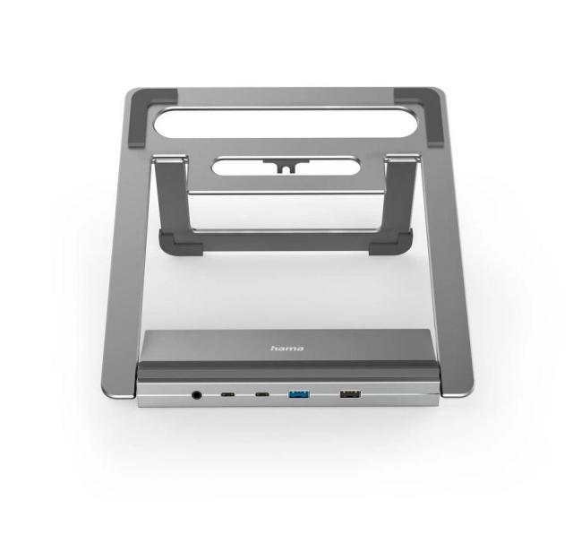 Мултипортов адаптер Hama "Connect2Office Stand" 15,6" (39,62 см), стойка за лаптоп, 12 порта, USB-C 