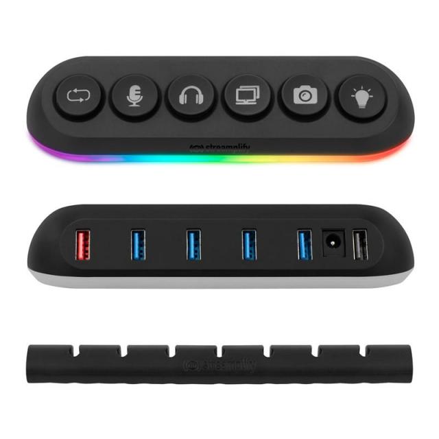 Хъб 5 портов Streamplify HUB DECK 5, USB 3.0, RGB 