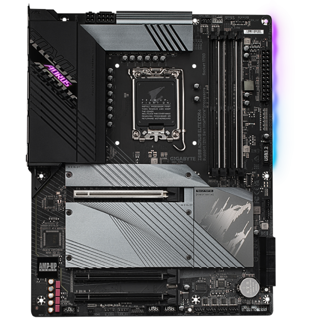 Дънна платка GIGABYTE Z690 AORUS ELITE D4, LGA 1700, 4xDDR4, 4xM.2 PCIe 4.0, 6xSATA 6Gb/s, HDMI, RGB Fusion, ATX