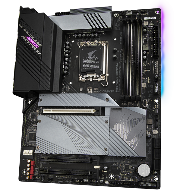 Дънна платка GIGABYTE Z690 AORUS ELITE D4, LGA 1700, 4xDDR4, 4xM.2 PCIe 4.0, 6xSATA 6Gb/s, HDMI, RGB Fusion, ATX