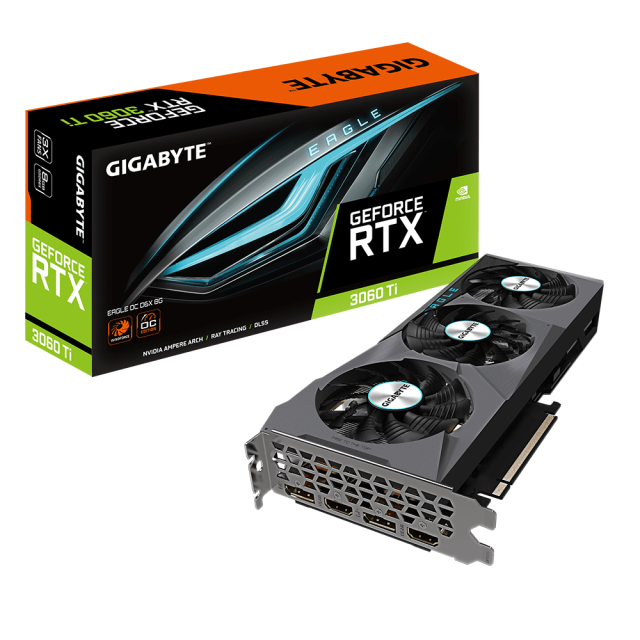 Видео карта GIGABYTE GeForce RTX 3060 TI EAGLE OC 8GB GDDR6X, 256-bit, HDMI, 3xDP