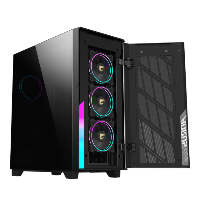 Кутия Gigabyte AORUS AC500 ST Tempered Glass, 1 x USB 3.1 Gen2 Type-C, 2 x USB 3.0, Audio In & Out, RGB Fusion 2.0, Mid Tower