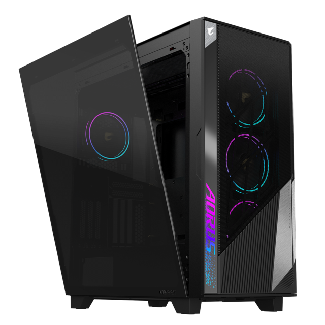 Кутия Gigabyte AORUS AC500 ST Tempered Glass, 1 x USB 3.1 Gen2 Type-C, 2 x USB 3.0, Audio In & Out, RGB Fusion 2.0, Mid Tower