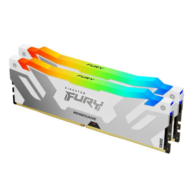 Памет Kingston Fury Renegade White RGB 64GB(2x32GB) DDR5 6000MHz CL32 KF560C32RWAK2-64