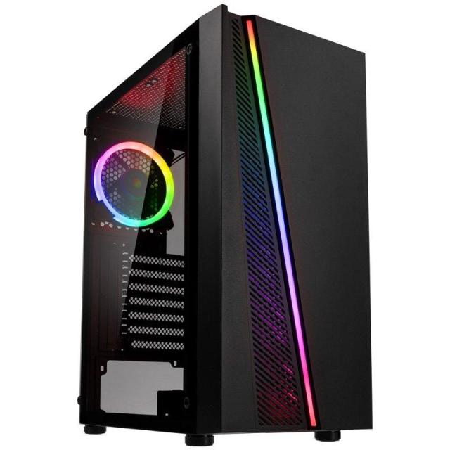 Кутия Kolink Inspire X2 АRGB TG, 2 x USB 2.0; 1 x USB 3.0, 1 x Microphone Jack, 1 x Audio Jack, Mid-Tower, ATX