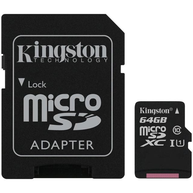 Карта памет Kingston 64GB micSDXC Canvas Select Plus 100R A1 C10 Card + ADP