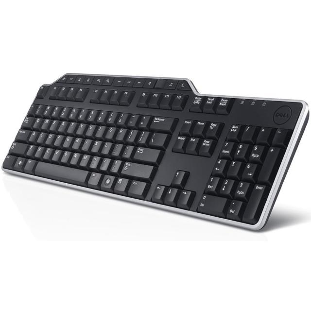 Клавиатура Dell KB813,  Smartcard Keyboard US/European (QWERTY), черна, USB