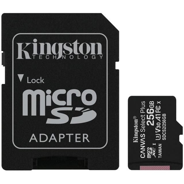 Карта памет Kingston 256GB micSDXC Canvas Select Plus 100R A1 C10 Card + ADP