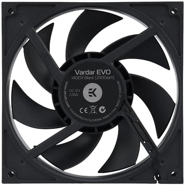 Вентилатор EKWB EK-Vardar EVO 140ER Black, 4-pin PWM, 500- 2000rpm