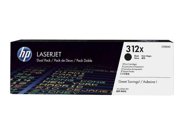 Консуматив HP 312X 2-pack High Yield Black LaserJet Toner Cartridges (CF380XD)