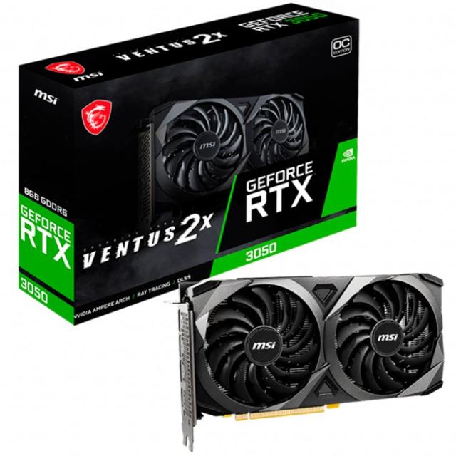 Видео карта MSI Video Card NVidia GeForce RTX 3050 VENTUS 2X 8G OC, 8GB GDDR6, 128bit, 3x DP, HDMI 2.1