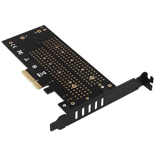 Контролер Axagon PCEM2-D, от PCIe 4x към 2x M.2 (NVMe/SATA) SSD, 2230/2242/2260/2280/22110