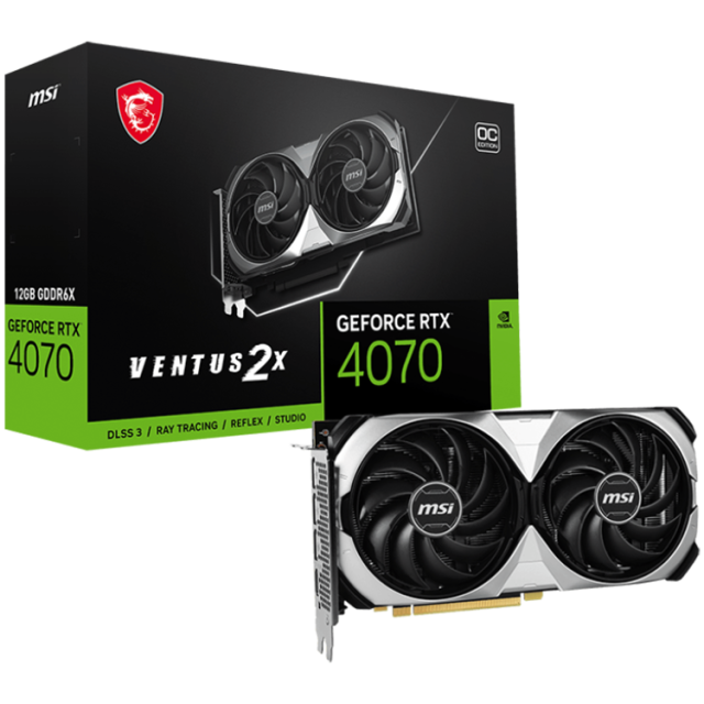 Видео карта MSI Nvidia GeForce RTX 4070 VENTUS 2X 12G OC, 12GB GDDR6X, 192bit, PCIe 4.0, 3x DP 1.4a, HDMI 2.1a