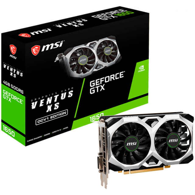 Видео карта MSI GeForce Nvidia GTX 1650 D6 VENTUS XS V1, 4GB GDDR6, 128bit, HDMI, DP, DVI-D