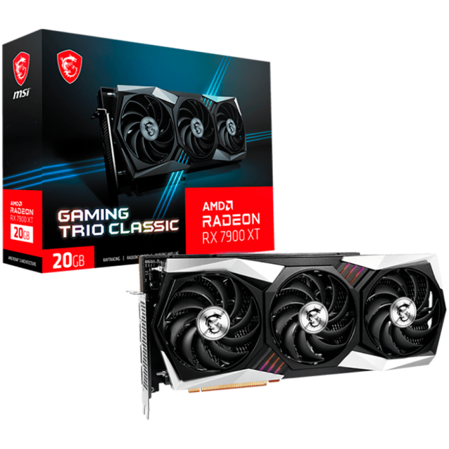Видео карта MSI AMD Radeon RX 7900 XT GAMING TRIO CLASSIC 20G, 20GB GDDR6, 320-bit, 3x DP 2.1, HDMI 2.1