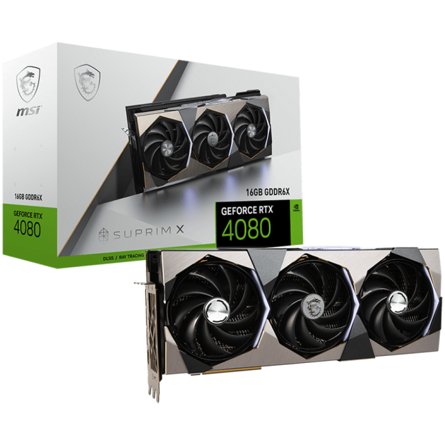 Видео карта MSI Nvidia GeForce RTX 4080 16GB SUPRIM X, 16GB GDDR6X, 256bit, PCIe 4.0, 3x DP 1.4a, HDMI 2.1a
