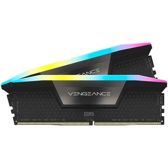 Памет Corsair VENGEANCE RGB Black Heatsink 32GB (2x16GB) DDR5, 6400MHz, CL32, 1.4V