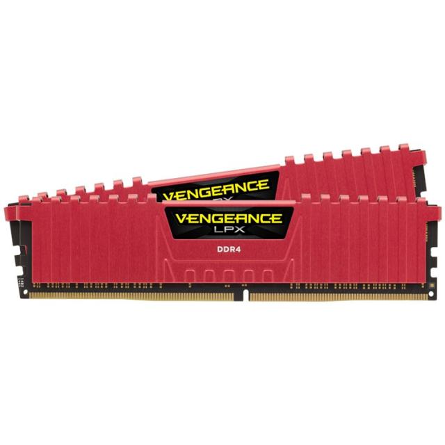 Памет CORSAIR Vengeance LPX RED, 16GB (2x8GB) 3200MHz, XMP 2.0, CL16, 1.2 V
