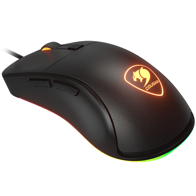Геймърска мишка COUGAR Surpassion EX, оптична, 6400 dpi, RGB, 1.8 m., USB, черна