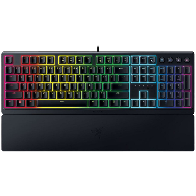 Геймърскa клавиатура Razer Ornata V3, RGB подсветка, черна, USB