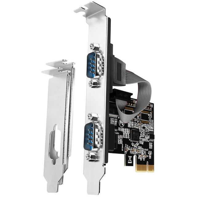 Адаптер AXAGON PCEA-S2N, PCI-Е 2.0 към 2x RS-232 9-pin