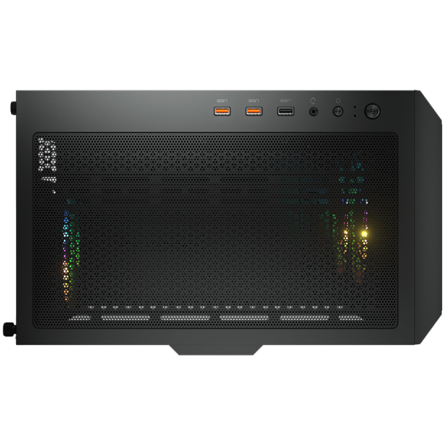 Кутия Cougar Gaming DUOFACE RGB, USB 3.0 x 2, USB 2.0 x 1, Mic + Audio x 1, прозорец, 3x 140 ARGB Fans, Mini ITX / Micro ATX / ATX, черна, без захранване