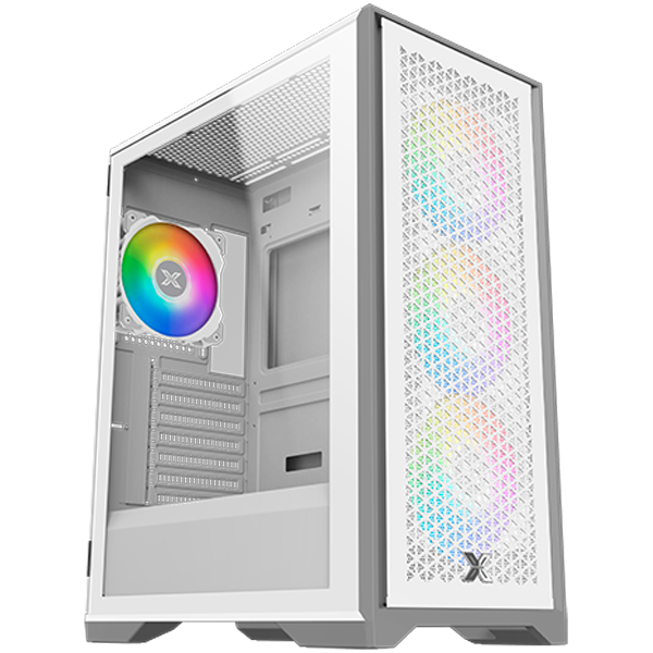Кутия Xigmatek LUX S Arctic, 1x USB 3.0, 2x USB 2.0, HD Audio, ATX, M-ATX, Mini-ITX, бяла, без захранване