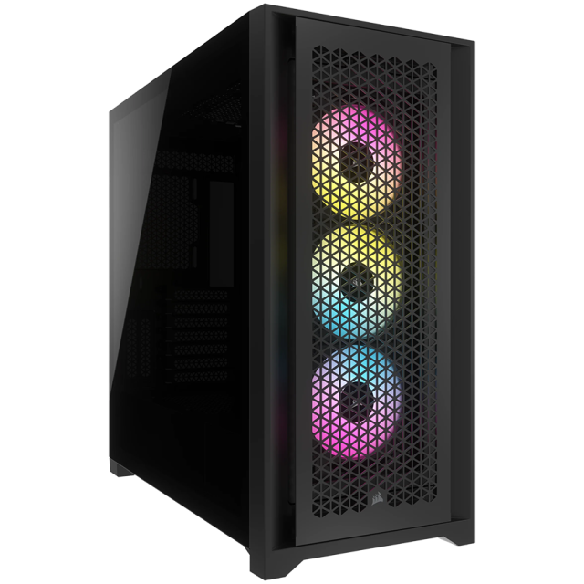 Кутия Corsair iCUE 5000D RGB AIRFLOW, 2x USB 3.2, 1x USB-C 3.2, ATX/mATX/ITX, черна