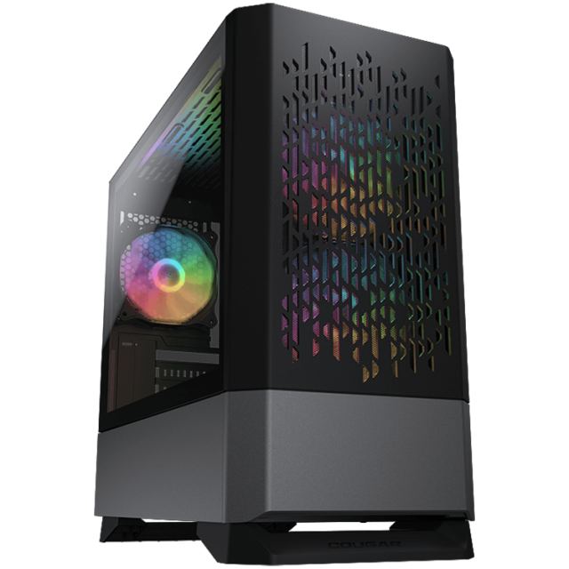 Кутия COUGAR MG140 Air RGB,  USB 3.0 x 2, USB 2.0 x 1, Mic x 1 / Audio x 1, Mini Tower, Mini ITX / Micro ATX, черна