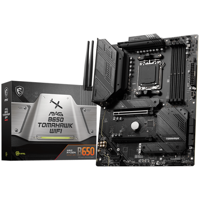 Дънна платка MSI MAG B650 TOMAHAWK WIFI, B650, AM5, DDR5, PCI-E 4.0, 6x SATA 6Gb/s, 3x M.2 slots, 1x USB 3.2 Gen2x2 Type-C, Wi-Fi 6E, BT5.2 , ATX