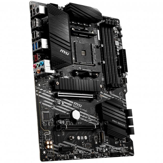 Дънна платка MSI B550-A PRO, AM4, AMD B550, 4xDDR4, 2x M.2 slots, 2xUSB 3.2 Gen 2 (1x Type-C),1x HDMI, 1x DP, ATX